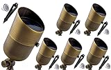 LED Spot Lights Outdoor 7W Landscape Light 101 (6 Pack) Water Resistant Brass Metal Spotlight Garden