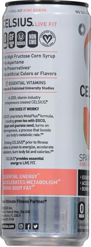 Miniatura 11 de CELSIUS Sparkling Kiwi Guayaba, bebida energética esencial funcional, 12 onzas líquidas (paquete de 2)