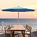Yescom 13FT Large Outdoor Patio Umbrella Solid German Beech Wood Pole for Wedding Event Party Table Beach Resort Hotel Deck Poolside Sunshade Parasol Blue