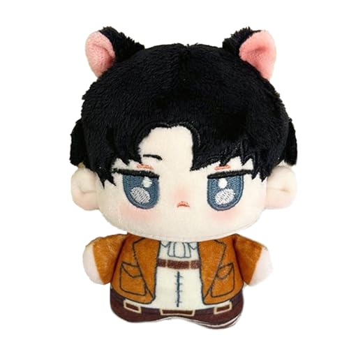 Jiumaocleu Anime Levi - Muñecos suaves de peluche - Mini figura de peluche de dibujos animados, bolsa de regalo de decoración, 12 cm
