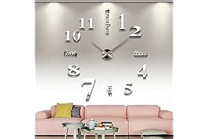 DIY 3D Modern Frameless Wall Clock Mirror Numbers Sticker