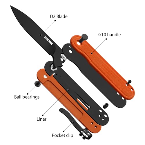 Image of OLITANS G040 Pocket Knife, 2.75'' D2 Steel Blade G10 handle, Small EDC Knife with Pocket Clip for Men Women, 2.1oz