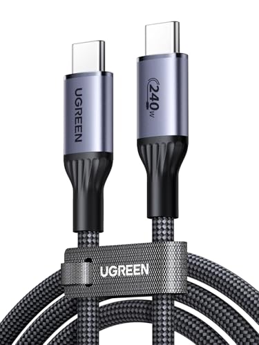 Image of UGREEN USB-IF Certified USB-C to USB-C Cable 2M 240W, PD3.1 Fast Charging Cable for MacBook Pro /Air, OmniBook, ThinkPad, Legion, iPad, iPhone 17 /16 /15, Galaxy S25 /S24, Black