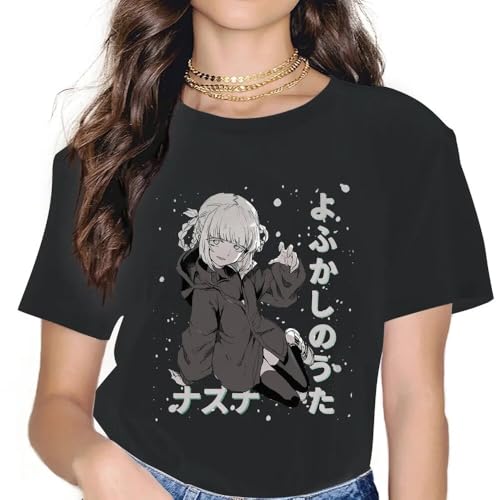 Nazuna Yofukashi No Uta Clothing Call of the Night Graphic Female Tshirts Black S