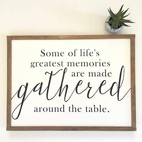 Lifes Greatest Memories are Made Gathered Around The Table Sign Dinning Room Shower Gift Wedding Kitchen