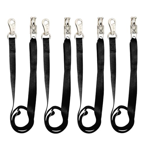 HDYEGY Cross Ties for Horse, 4 Pack Adjustable Nylon Cross Ties Horse Trailer Tie with Panic Snap and Bull Snap,Adjustable Length from 44.5-78.5 Inch,Black