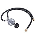 GASSAF 2 Feet Y-Splitter Low Pressure Propane Regulator Double Hose Outlet Kit with Two Hose for Type1 QCC1 Propane Tank, Most LP/LPG Gas Grill and Propane Appliance