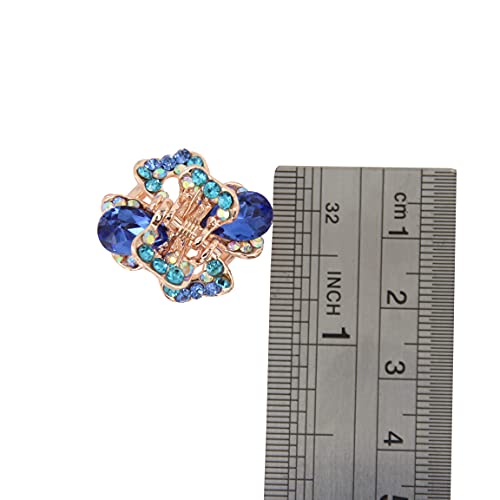 Pinza de mandíbula metálica con cristales y rhinestones Yeshan diseño pequeño de mariposa, pack de 6 miniatura 4