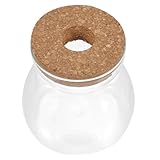 PEPLAYTAL Tarro Terrario de Vidrio Mediano con Tapa Perforada Contenedor Hidropónico para Plantas Pequeñas y Suculentas Decoración Ecológica para Interiores y Oficinas