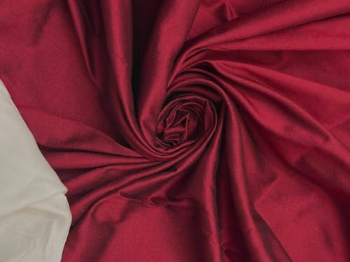 Tissu soie Dupioni rouge noir au mètre 137 cm DUP445 ameublement et rideaux