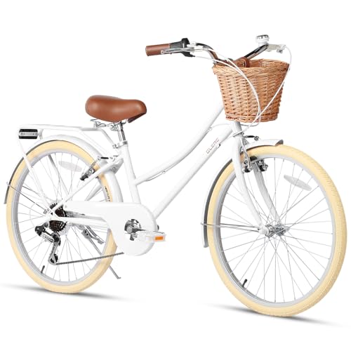 Glerc Missy 24“ Zoll Mädchen Cruiser Kinder Fahrrad 6-Gang Teen Hybrid...