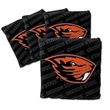 YouTheFan Officially-Licensed NCAA Oregon State Beavers Set of 4 Cornhole Bags - All Weather Regulation 6” x 6” Size - 16oz Weight - Designed in USA