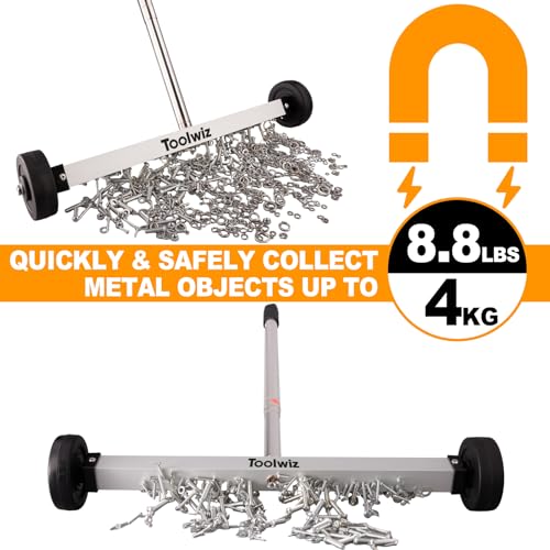 Toolwiz TMS31117 Magnetic Pick Up Sweeper 17-Inch Heavy Duty Magnet Pickup Lawn Sweeper Roofing Tools thumb #2