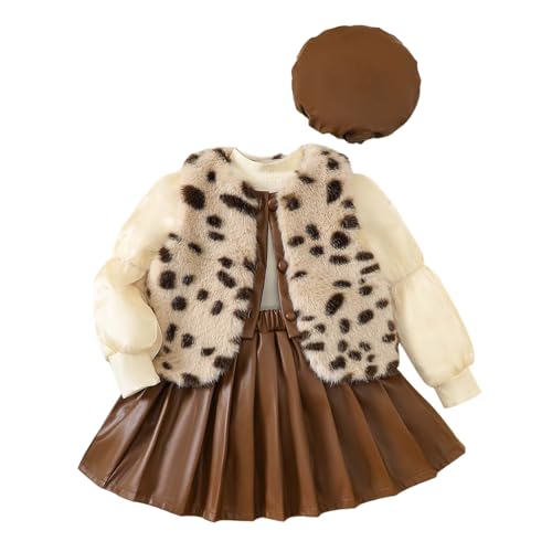 Ensemble fille avec gilet léopard idéal pour l'école et les sorties