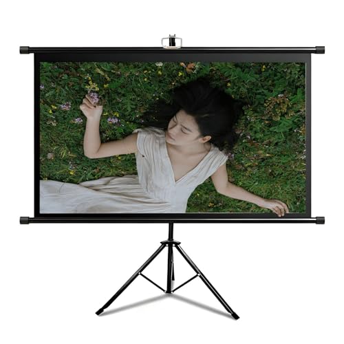 Pantalla de Proyección con Trípode y Soporte de 60 72 Pulgadas, 16:9, 4K HD, para Películas, Cine en Casa, Videojuegos y Oficina(72in(159x89cm))