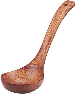 TsunNee Łopatka do zupy z drewna, łyżka do zupy z naturalnego drewna, łyżka do kaszki, długość 24 cm