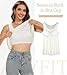 ANYFITTING Womens Plus Size Tunic Shirt Tank Top with Padded Bra Cup Casual Sleeveless Camis Tank Tops Loose Fit Cute Square Neck Pleated Fashion Shirts 4XL White