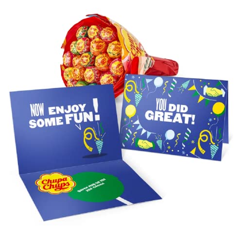 Ramo de Chupa Chups piruletas con Tarjeta Personalizada - Chuches de Cumpleaños en Forma de Ramo para Fiestas