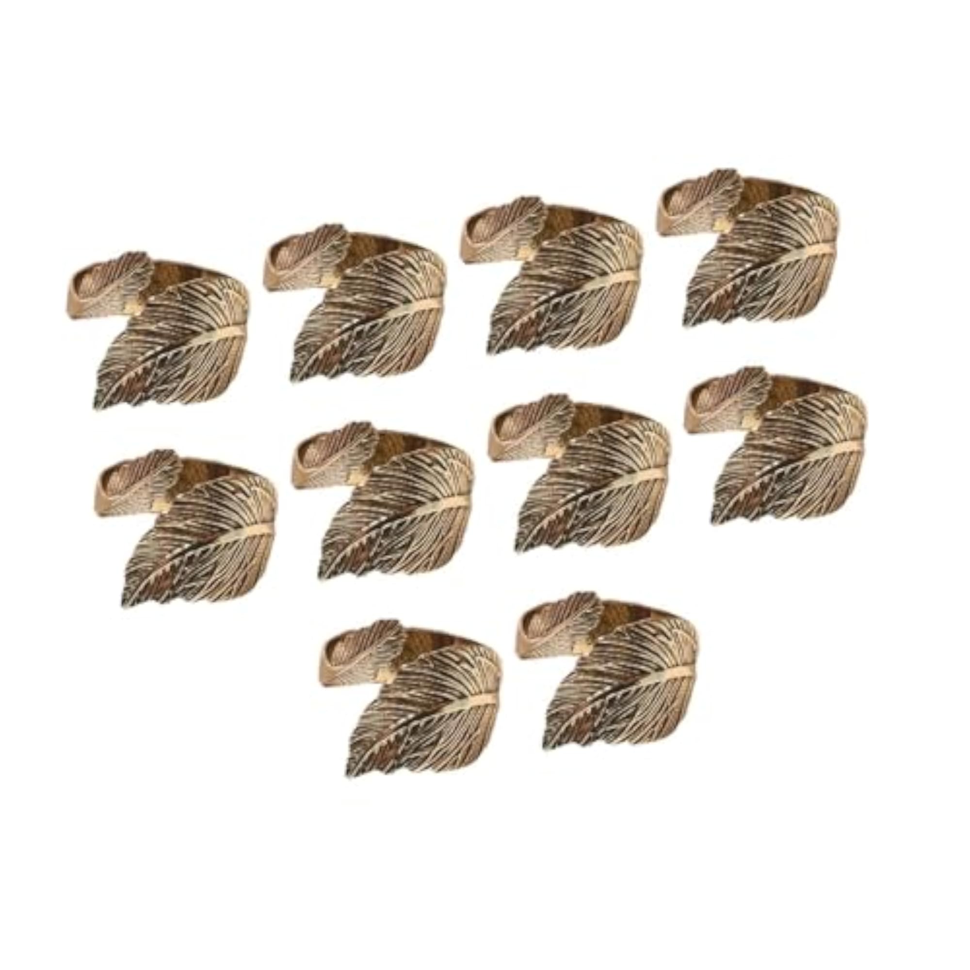 10Pcs Leaf Napkin Rings Table Settings