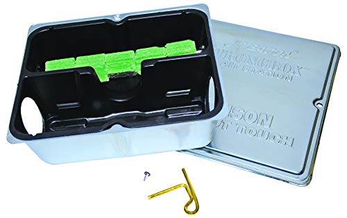 J T Eaton 910Tp Strongbox Double Galvanized Steel Tamper Resistant Bait Station With Solid Lid, 9-3/4" Length X 8-1/2" Width X 3-1/4" Height (Case Of 12), Metal #TOP24