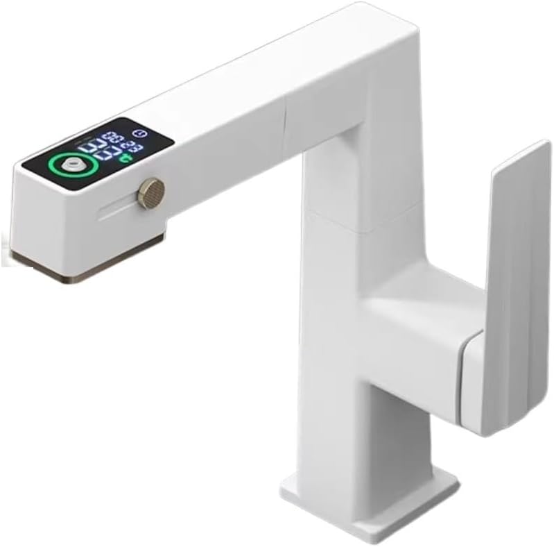Waterfall Faucet Digital Display Sink 720 Degree Rotation Pullable Bathroom Washbasin Cold and Hot Dual Use Multiple Effluent Modes