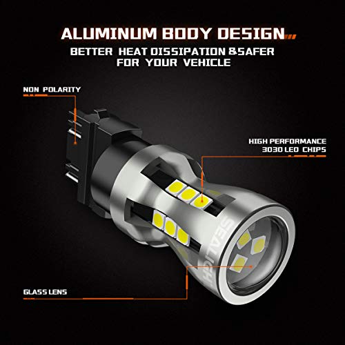 Sealight 3157 Led Bulbs, 3157 Led Reverse Lights, 3157 Led Backup Reverse Lights 6000K 3000Lumens Super Bright, Led Brake Lights Tail Lights, Turn Signal Led - 3056 3156 3057 3157 Led Bulb, Pack Of 2 #TOP5