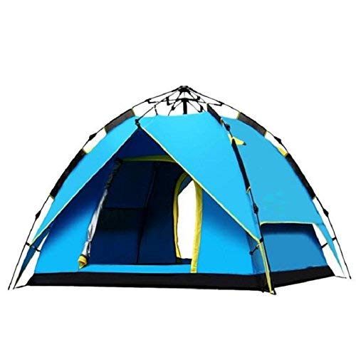Tente de camping automatique 3-4 personnes en tissu imperméable et résistant au vent fort