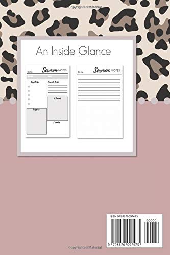 Miniatura 2 de Sermon Notebook For Women Sermon Note Taker Template pages Promise Keeper Rainbows Mauve and Leopard Print (Sermon Notes)