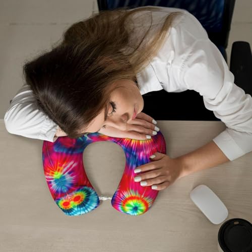 Almohada de viaje de espuma viscoelástica color tie dye miniatura 7