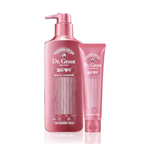 Dr. Groot Density Intensive Care Shampoo & Treatment Set, White Jasmine, 16.9Fl Oz - Strengthening & Volumizing, Rich Protein Formula, Korean Hair Product cover