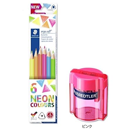 Amazon ステッドラー エルゴソフト色鉛筆ネオンカラー6色セット タブシャープナー ピンク 157 C6p1 513 001 P 2個組み 色鉛筆 文房具 オフィス用品