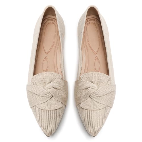 Image of Flats for Women Pointed Toe Knit Foldable Ballet Flat Shoes