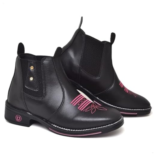 Bota Feminina Botina Texana Bico Quadrado Calce Fácil Com Elástico E Pedra (Preto Pedra, BR, Adulto, Numérico, 36)