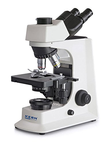 KERN Optics - Microscopio Compuesto de Alto Rendimiento, Tubo trinocular, Infinity E-Plan, Blanco y Negro, Lente 4x/10x/40x/100x, LED de 3 W, transmisión