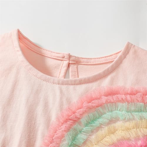 Youlebao Toddler Girl Clothes Cotton Casual Short Sleeve Jersey Dresses 2-7 Years3