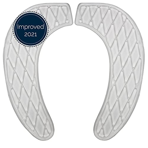 Morvat Gel Toilet Seat Cover, Toilet Seat Cushion, Toilet Cover, Padded Toilet Seat Elongated, Adhesive Gel Cushion Pads, Maximum Pressure Relief, Washable, for Standard U Shape Toilet Seats, Clear