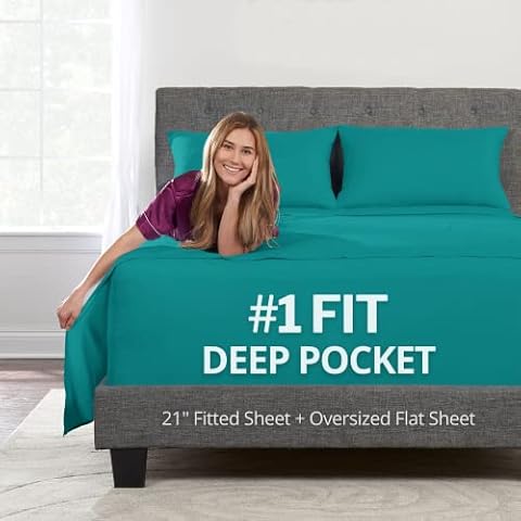 DeaLuxe 21" Sheet Set - Full - Teal (Blue/Green) Cover