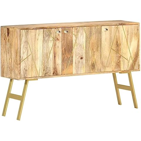 vidaXL Solid Mango Wood Sideboard with Storage Cover