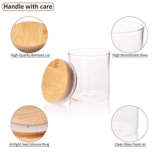 Image of Glass Storage Jar with Airtight Bamboo Lid & Labels Set, 10 PCS Minimalist Kitchen Containers, Stackable Pantry Canister for Food, Spice, Flour, Sugar, Rice, Coffee ETC