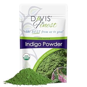 Davis Finest Organic Indigo Powder Black Henna Hair Dye 100g, Natural Hair Colour Beard Dye