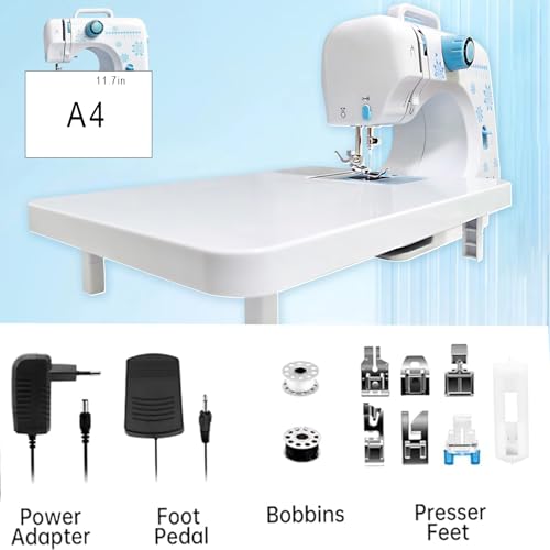 Sewing Machine for Beginners, Starter Safe Sewing Machine For Grandmother, Granddaughter, Adults, 505 New Upgraded Pro Sewing Machines with Extension Table -7 Presser Feet, Foot Pedal — view 4