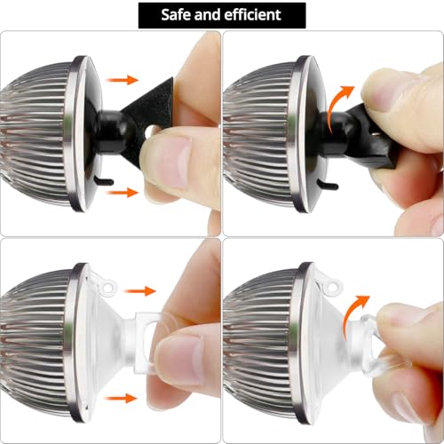 Image of QWORK Light Bulb Changer Suction Cup Tool, Compatible with MR16 and GU10 Bulbs, 6 Pack Suction Cups for Bulb Removal