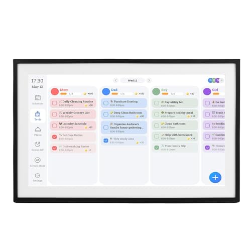 Jiawu �C���^���N�e�B�u �X�}�[�g �f�W�^�� �J�����_�[ 15.6 �C���` HD �^�b�`�X�N���[�� WiFi �f�W�^�� �s�N�`���[ �t���[���A���p�r�C�x���g�Ǘ��X�}�[�g �z�[���p (�u���b�N�t���[��)