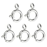 schmuck federringverschluss Brandneu und hochwertig sharprepublic 5pcs Sterling Silber 925 Federring Verschlüsse Für Schmuck Halskette Armband Machen - Farbe 3, 8mm