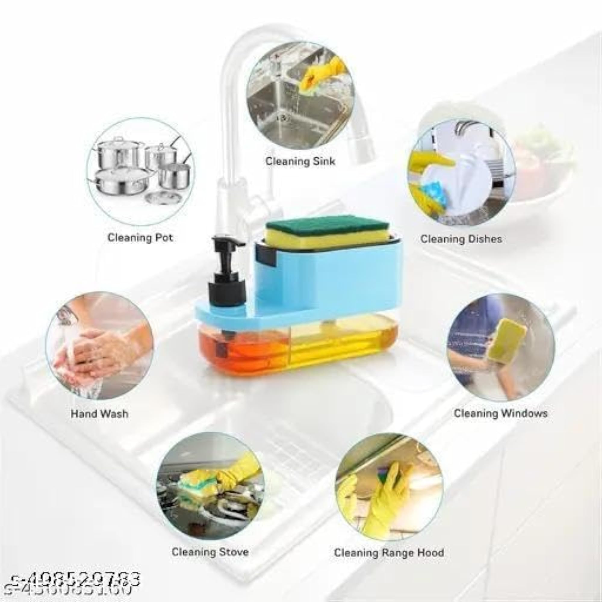 Soap Dispenser and Sponge Holder 2 in 1, Home & Kitchen