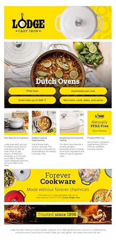 Lodge Essential Enamel Cast Iron Dutch Oven - Perfect for Bread Baking, Braising, Marinating & Slow Cooking - Features Moisture-Sealing Lid & Dual Handles - Kitchen Essentials - 6 Quarts - Oyster White