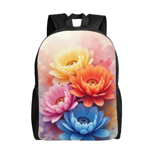 Daypack With Adjustable Straps Flowers Lightweight, Large Capacity Backpack For Adult 16 Inch