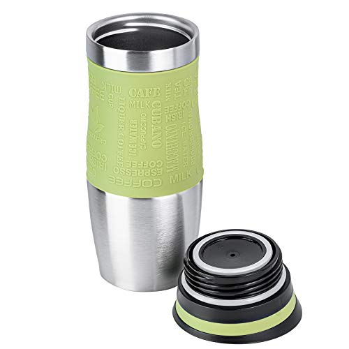 WELLGRO Vaso térmico de 400 ml + 1 tapa extra – Acero inoxidable – Mango de silicona suave al tacto – libre de BPA… - Imagen 6
