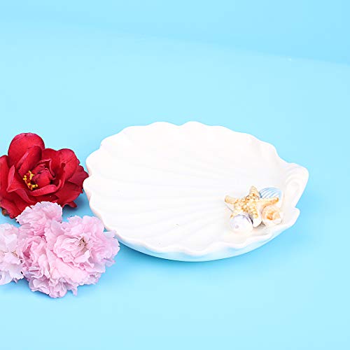 Hophen Sea Shell Trinket Jewelry Soap Tray Ring Holder Candy Dish Ashtray Table Decoration Mediterranean Ocean Style - Thumbnail 3