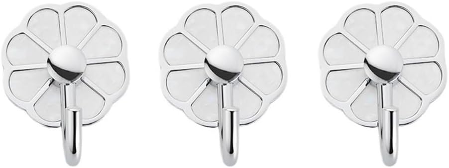 Wall Hooks 3 Pcs Metal No Punch Hole Coat Hooks Multipurpose Wall Hook For Key, Towel, Bags, Cup, Hat Hook Wall Mounted(Silver)